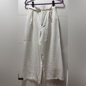 stradivarius Cream wide leg trousers